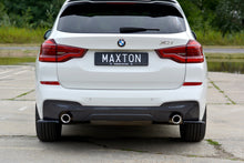 Laden Sie das Bild in den Galerie-Viewer, Maxton Design Heck Ansatz Flaps Diffusor passend für BMW X3 G01 M Paket schwarz Hochglanz