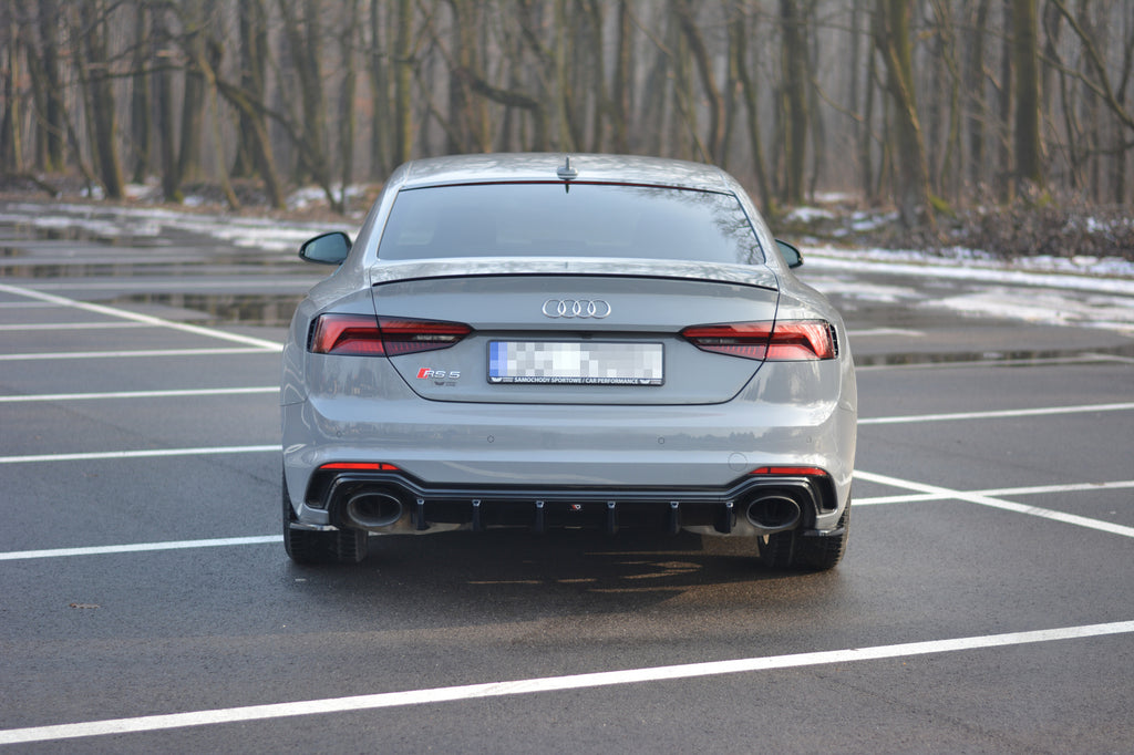 Maxton Design Diffusor Heck Ansatz passend für Audi RS5 F5 Coupe / Sportback schwarz Hochglanz