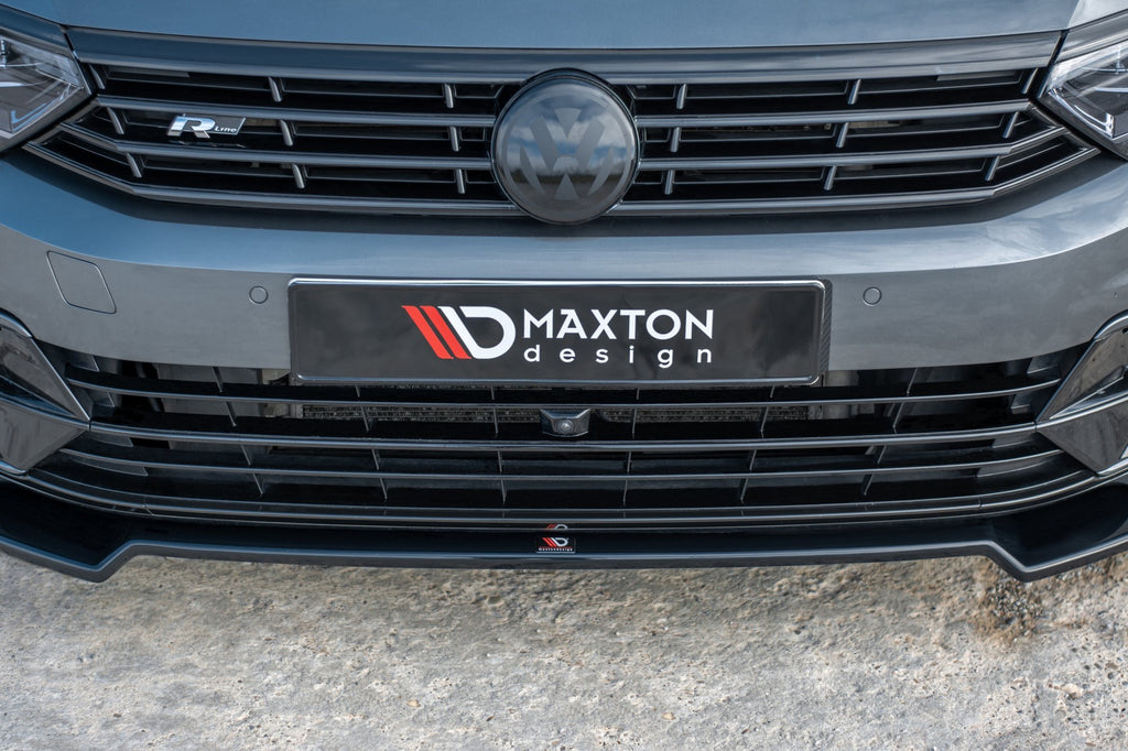Maxton Design Front Ansatz passend für V.2 Volkswagen Passat R-Line B8 schwarz Hochglanz