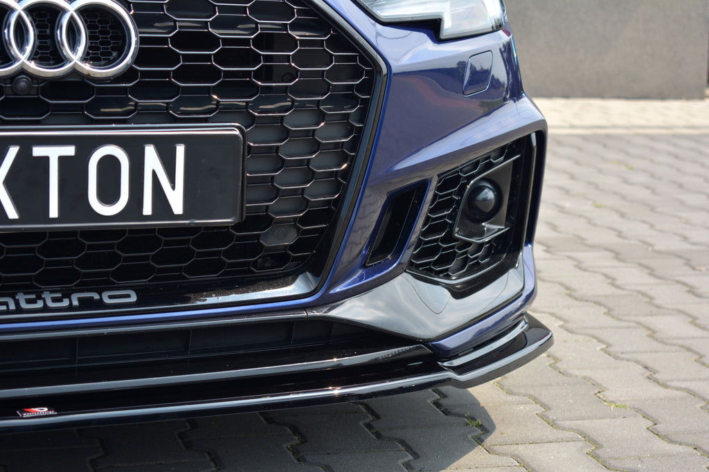 Maxton Design Front Ansatz passend für V.2 AUDI RS4 B9 schwarz Hochglanz