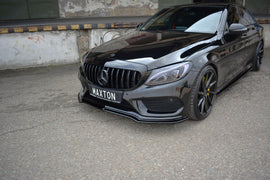 Maxton Design Front Ansatz passend für V.1 MERCEDES- BENZ C43 AMG W205 schwarz Hochglanz