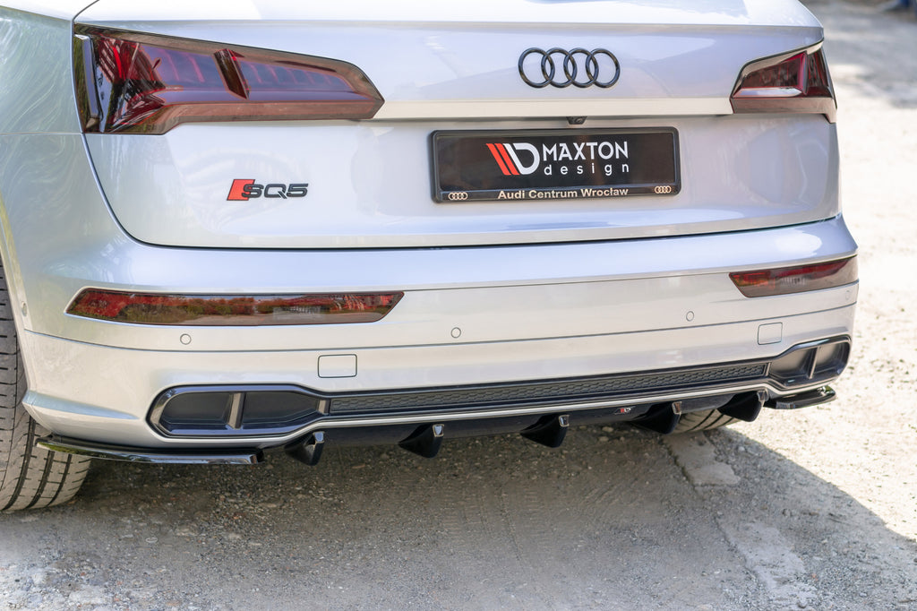 Maxton Design Heck Ansatz Flaps Diffusor passend für Audi SQ5/Q5 S-line MkII schwarz Hochglanz