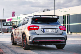 Maxton Design Mittlerer Diffusor Heck Ansatz passend für im DTM LOOK Mercedes GLA 45 AMG SUV (X156) vor Facelift schwarz Hochglanz