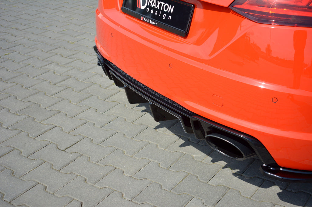 Maxton Design Diffusor Heck Ansatz passend für Audi TT RS 8S schwarz Hochglanz