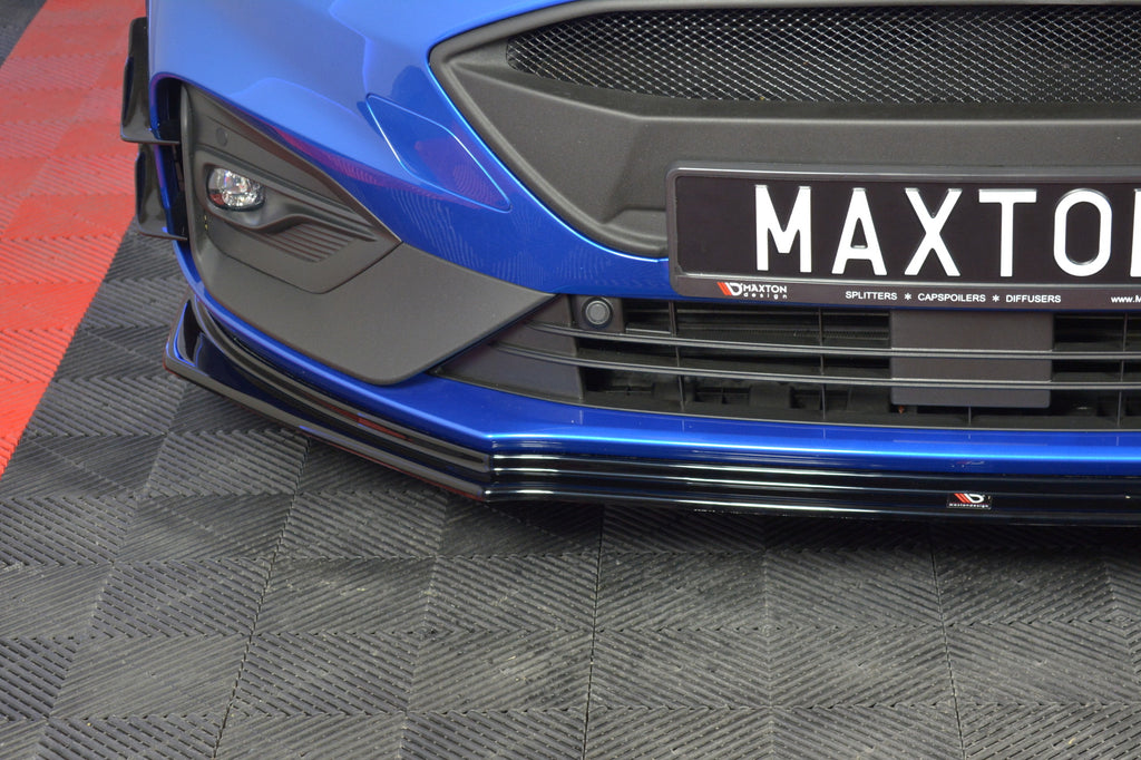 Maxton Design Front Ansatz passend für V.5 Ford Focus ST / ST-Line Mk4 schwarz Hochglanz