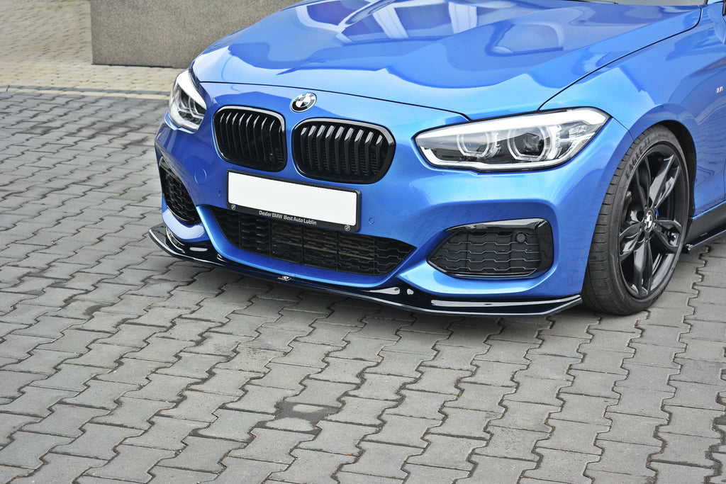 Maxton Design Front Ansatz passend für V.3  BMW 1er F20/F21 M-Power schwarz Hochglanz