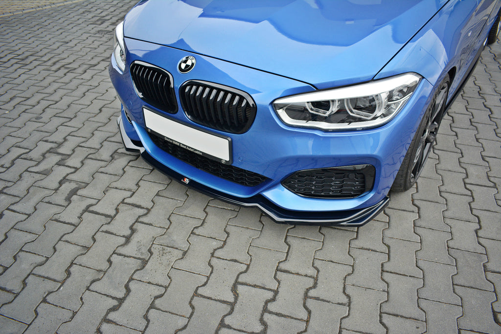 Maxton Design Front Ansatz passend für V.2 BMW 1er F20/F21 M-Power schwarz Hochglanz