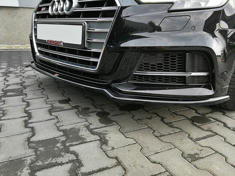 Maxton Design Front Ansatz passend für V.2 Audi S3 / A3 S-Line 8V FL schwarz Hochglanz