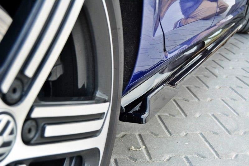 Maxton Design Seitenschweller Ansatz passend für VW GOLF 7 R Facelift schwarz Hochglanz