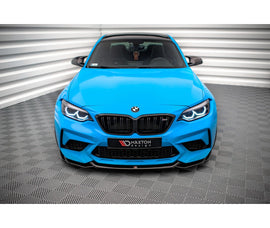 Cup Spoilerlippe Front Ansatz V.1 für BMW M2 Competition F87 schwarz hochglanz