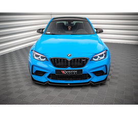 Cup Spoilerlippe Front Ansatz V.2 für BMW M2 Competition F87 schwarz hochglanz
