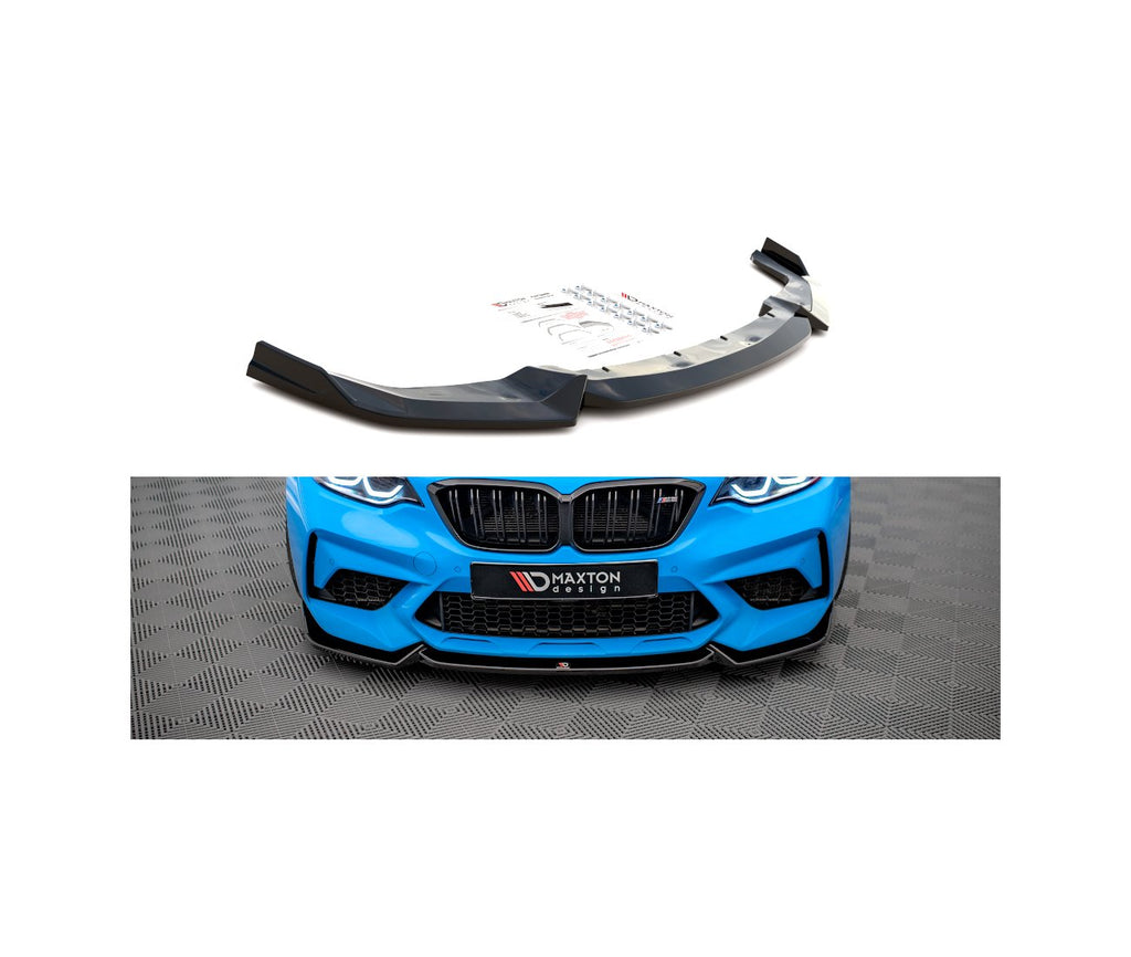 Cup Spoilerlippe Front Ansatz V.2 für BMW M2 Competition F87 schwarz hochglanz